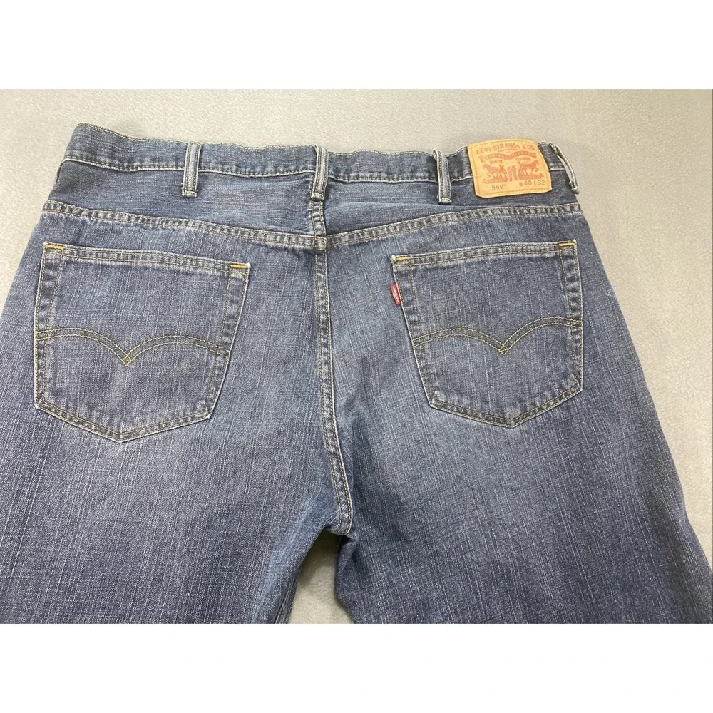 Levis 569 Mens Jeans Dark Wash 40x32 Loose‎ Straight Fit Modern Laid Back